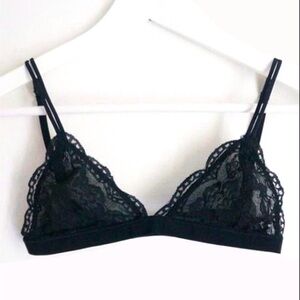 Anemone Lace Triangle Bra Women Color Black Size S/M